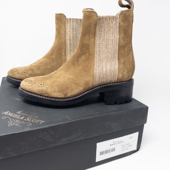 The Office of Angela Scott Ms. Kate Rustic Cedar Suede Sparkle Stretch 37.5 - Picture 7 of 8